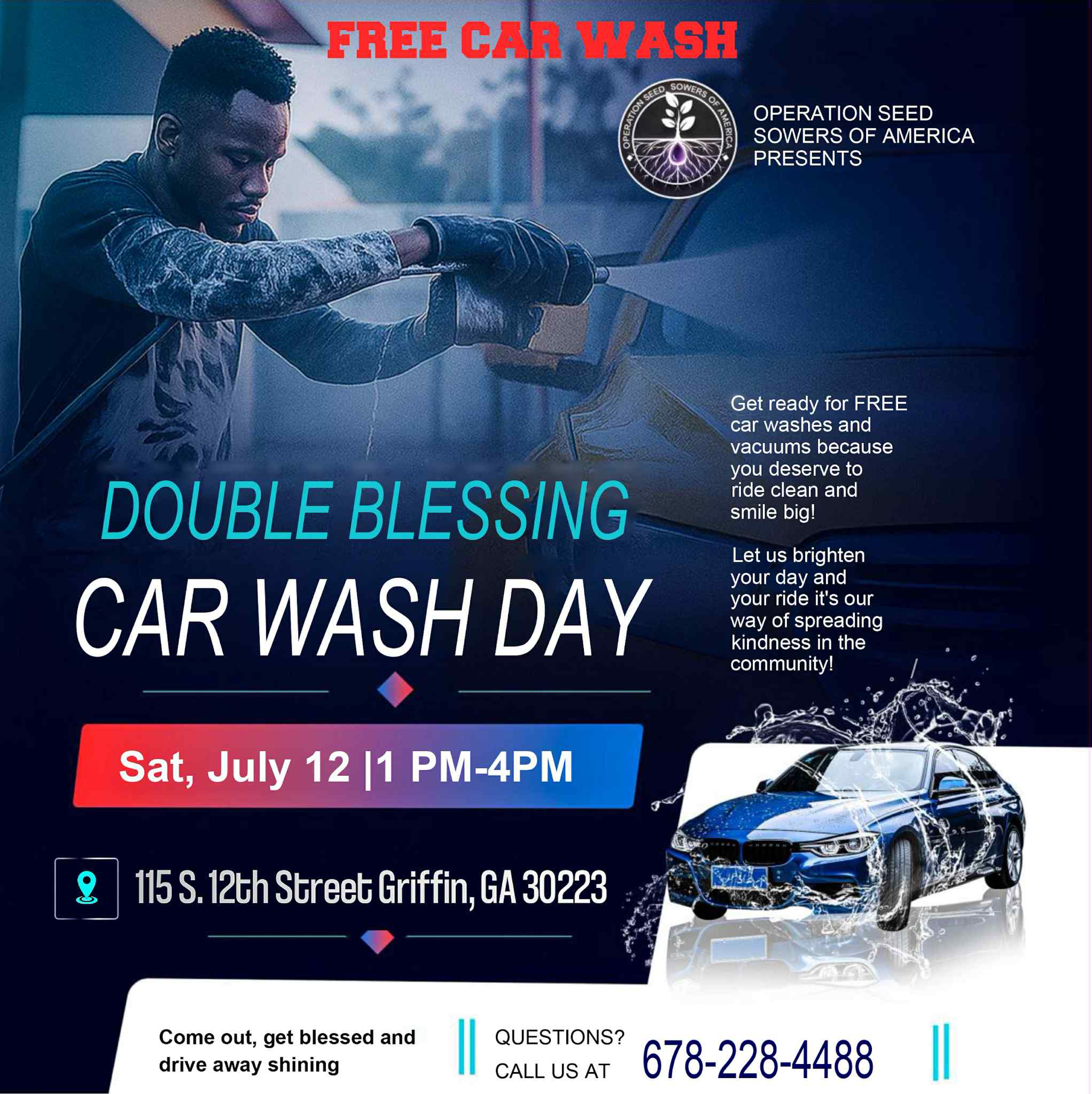 Double Blessing Car Wash Day flyer