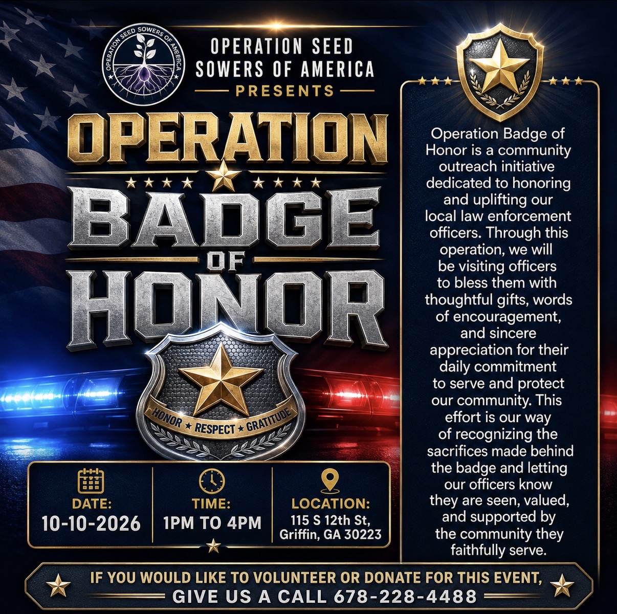 Operation Badge of Honor flyer