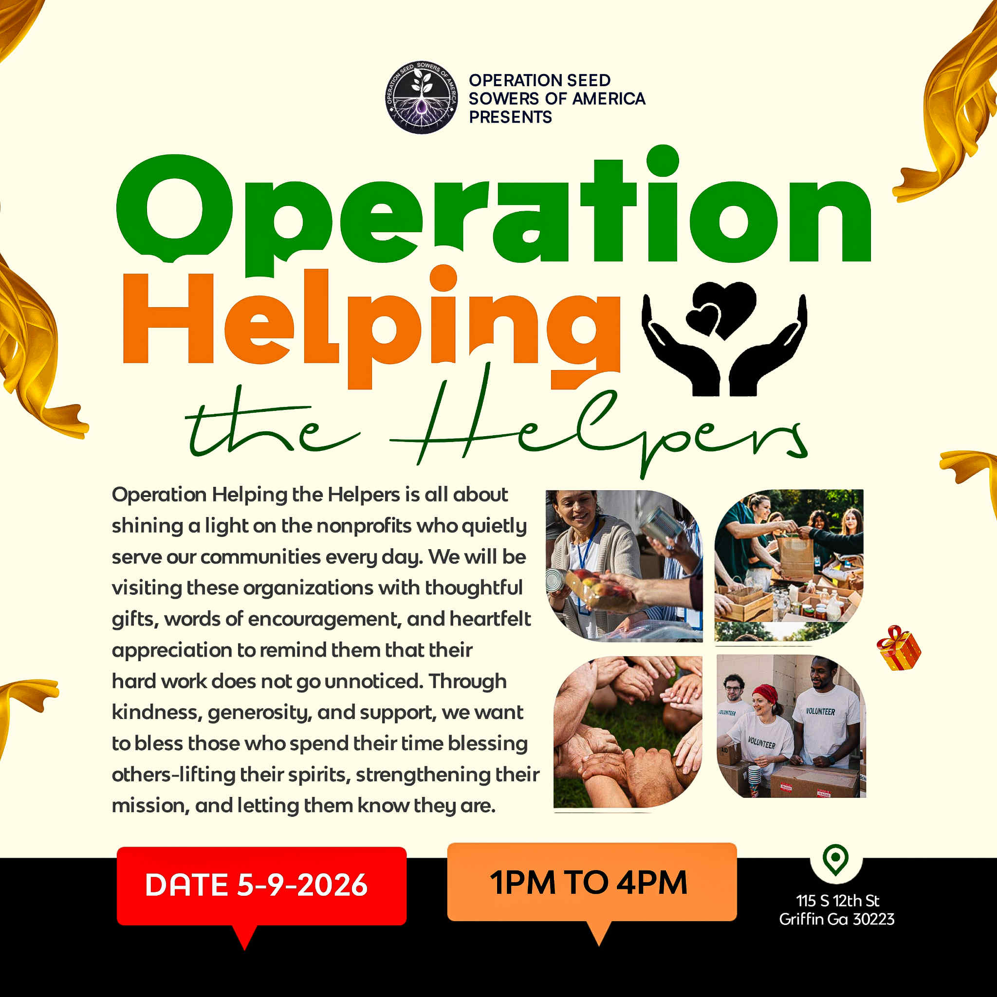 Operation: Helping the Helpers flyer