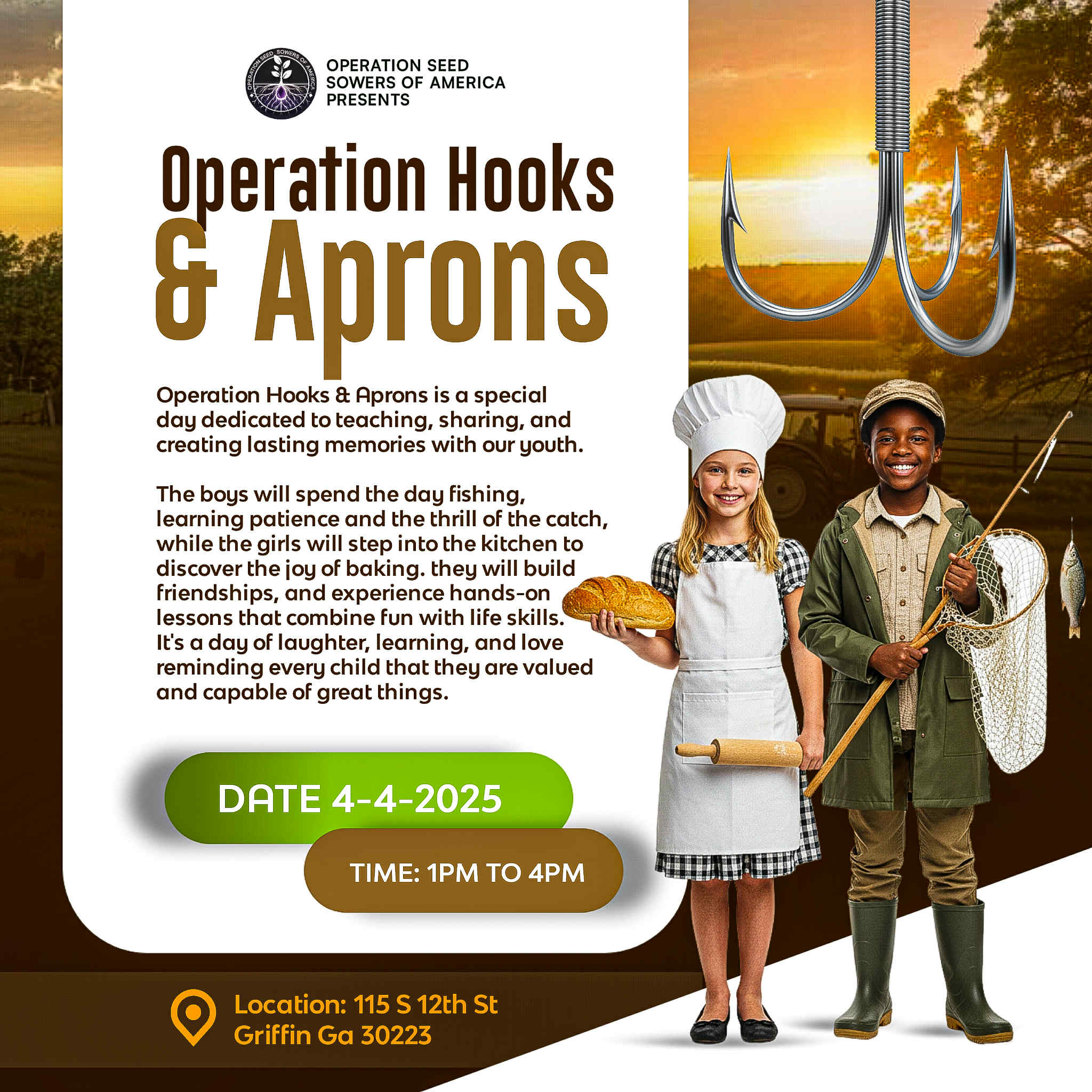 Operation: Hooks & Aprons flyer
