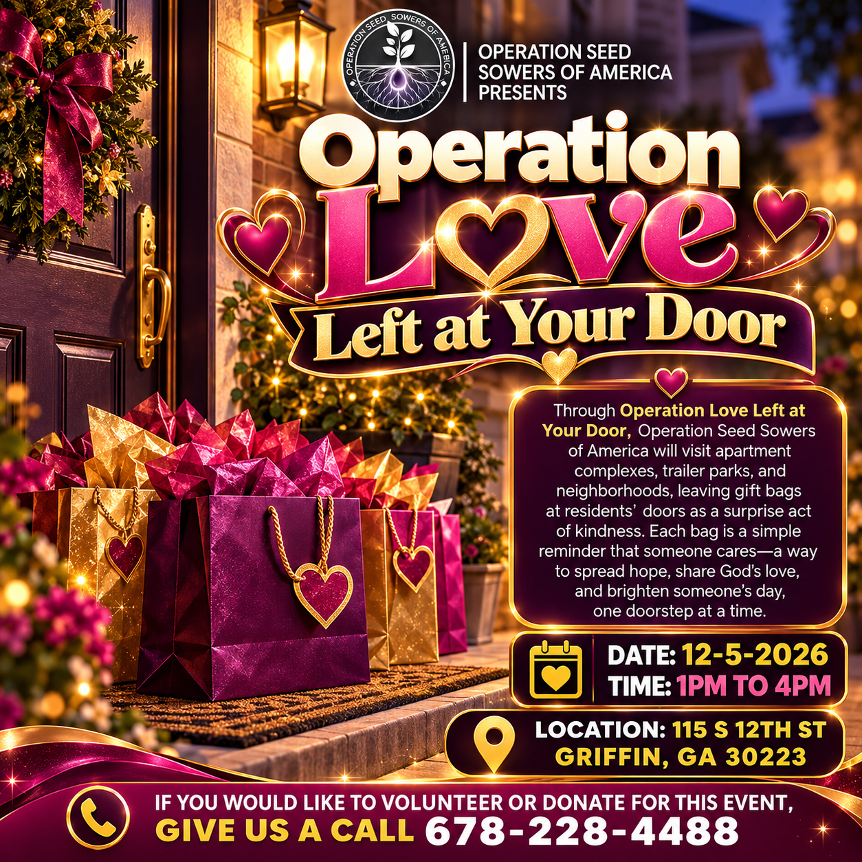 Operation Love Left at Your Door flyer