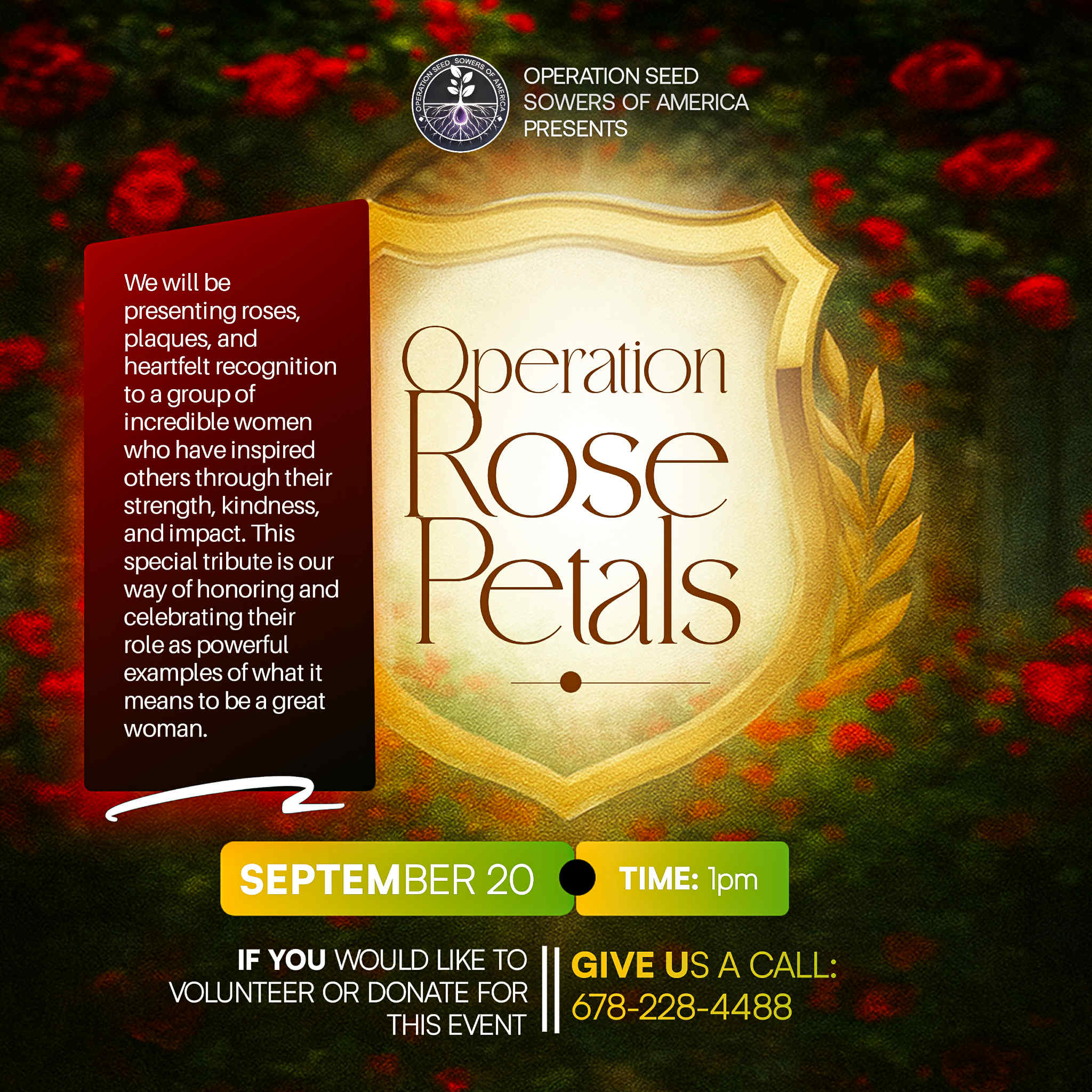 Operation Rose Petals flyer