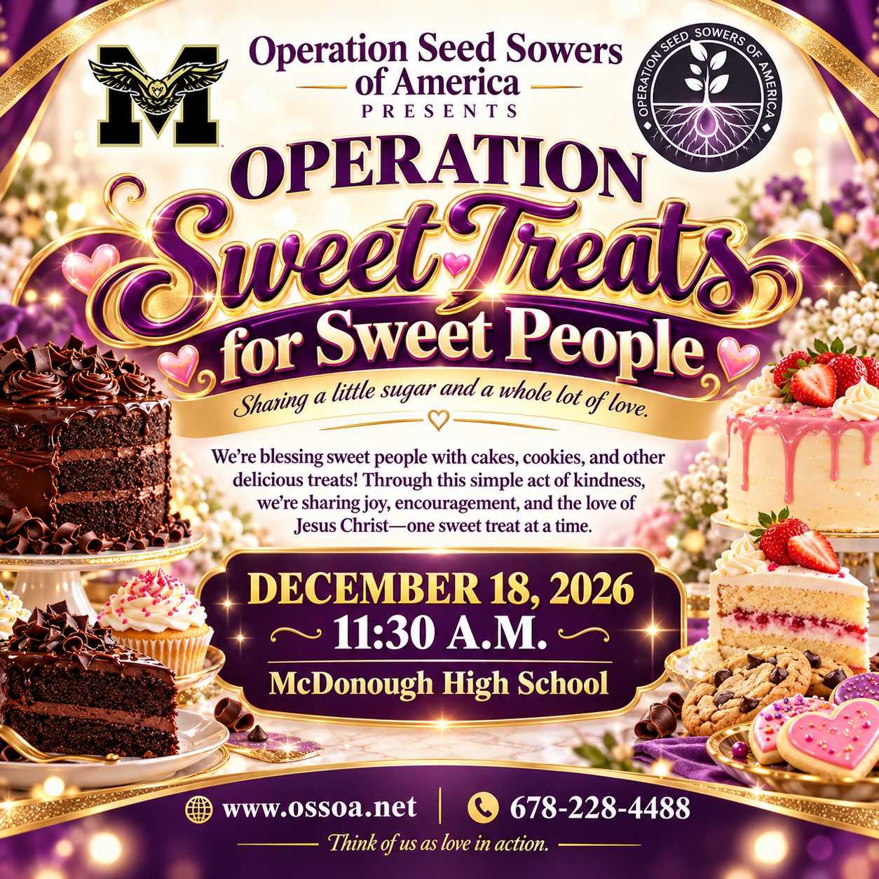 Operation Sweet Treats For Sweet People flyer