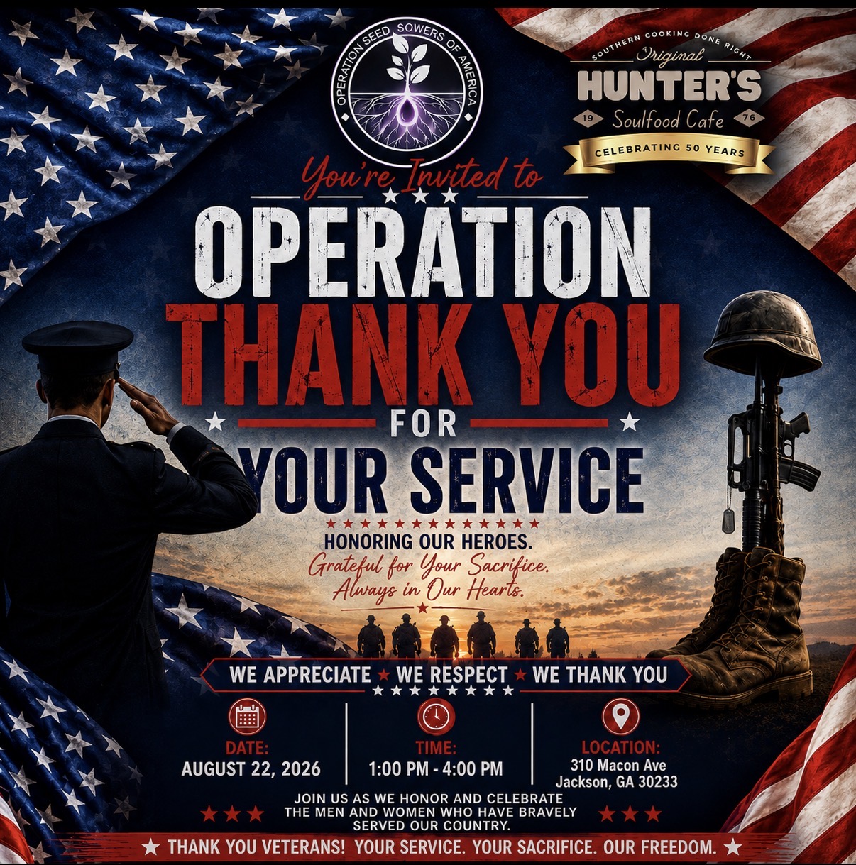 Operation Thank You for Your Service flyer