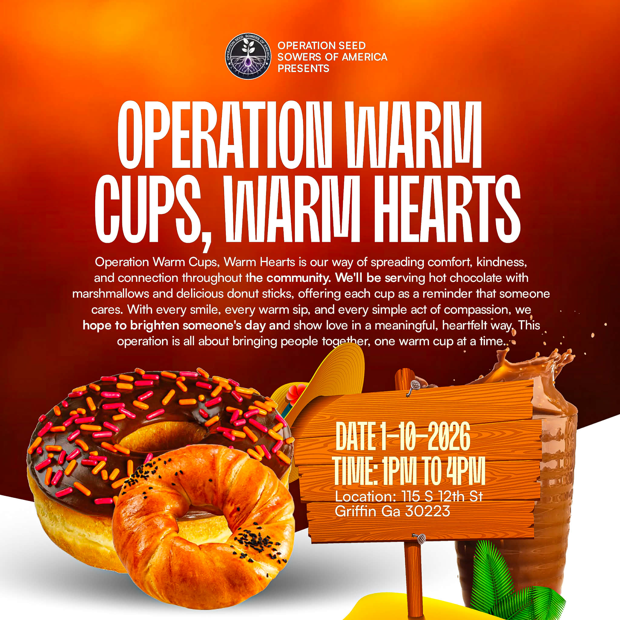 Operation Warm Cups, Warm Hearts flyer