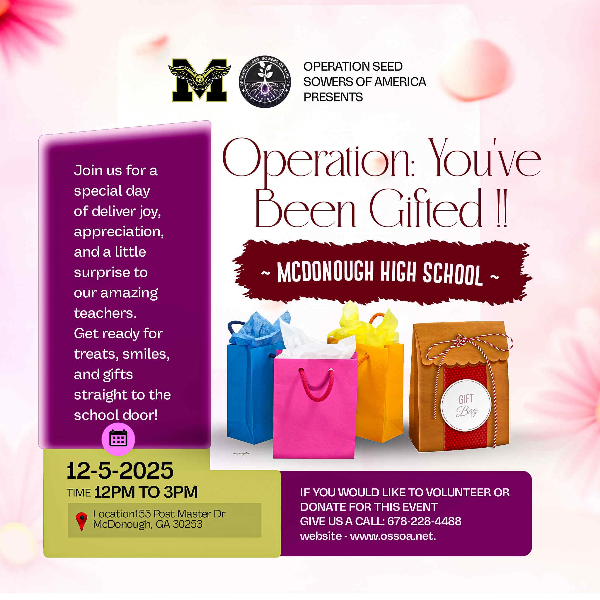 Operation: You've Been Gifted!! – McDonough High School flyer