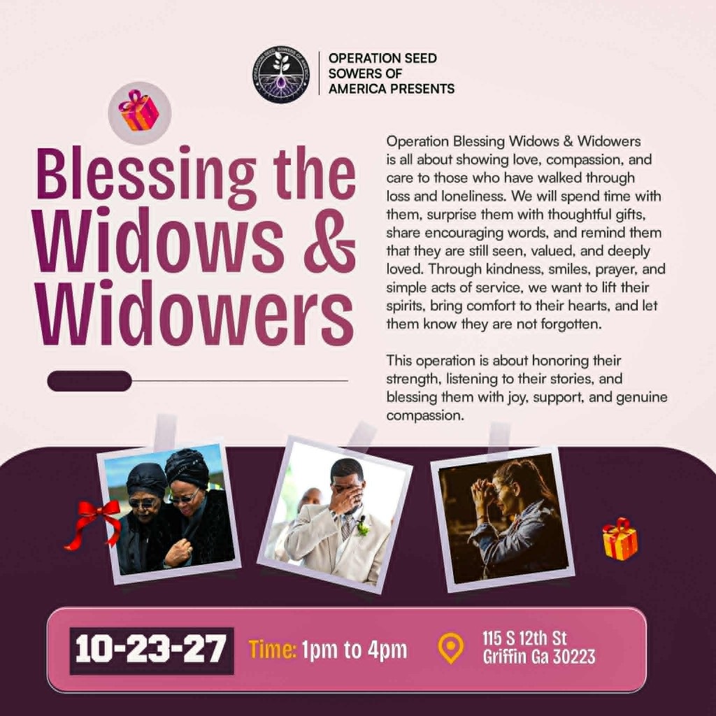 Blessing the Widows and Widowers flyer