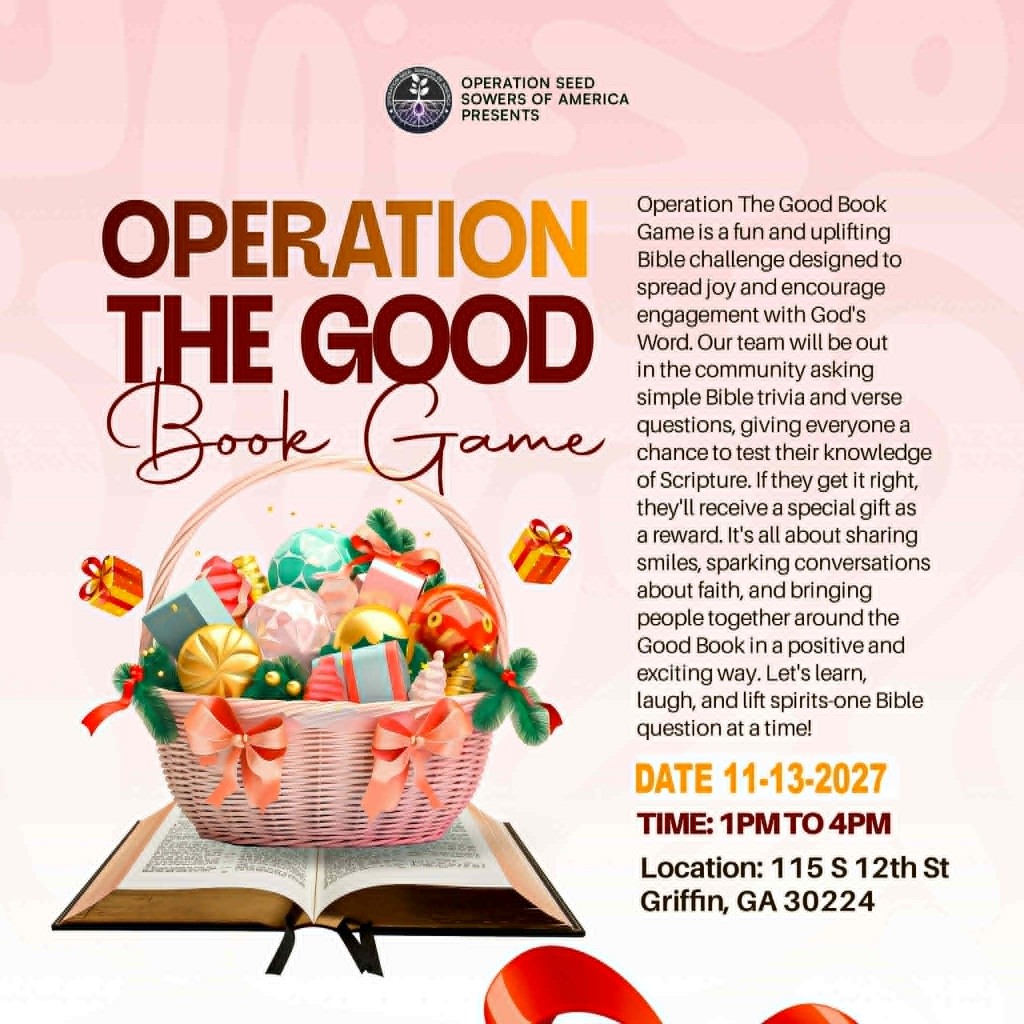Operation The Good Book Game flyer